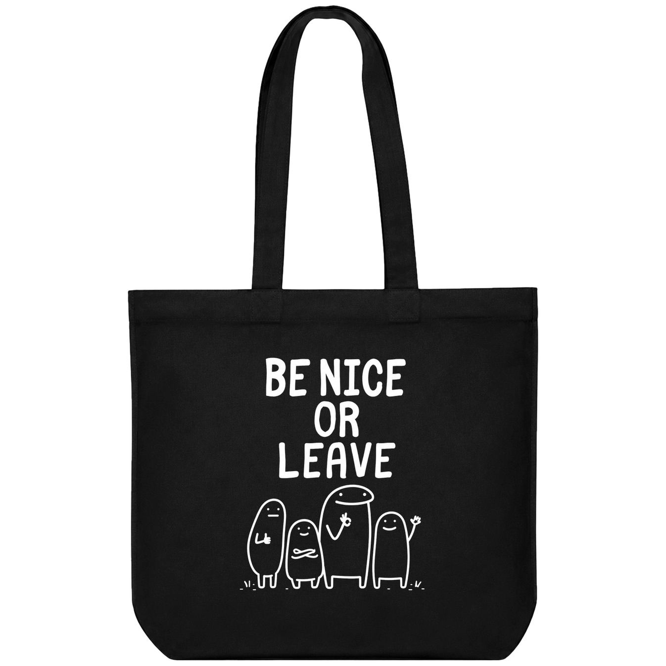 Be Nice Tote Bag artwork on PRDGY tote bag