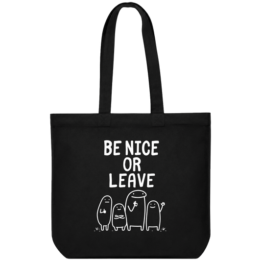 Be Nice Tote Bag artwork on PRDGY tote bag