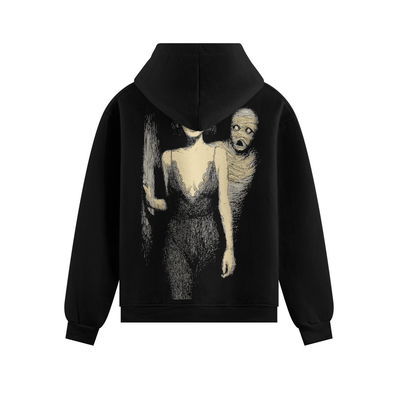 Mummy artwork on PRDGY hoodie