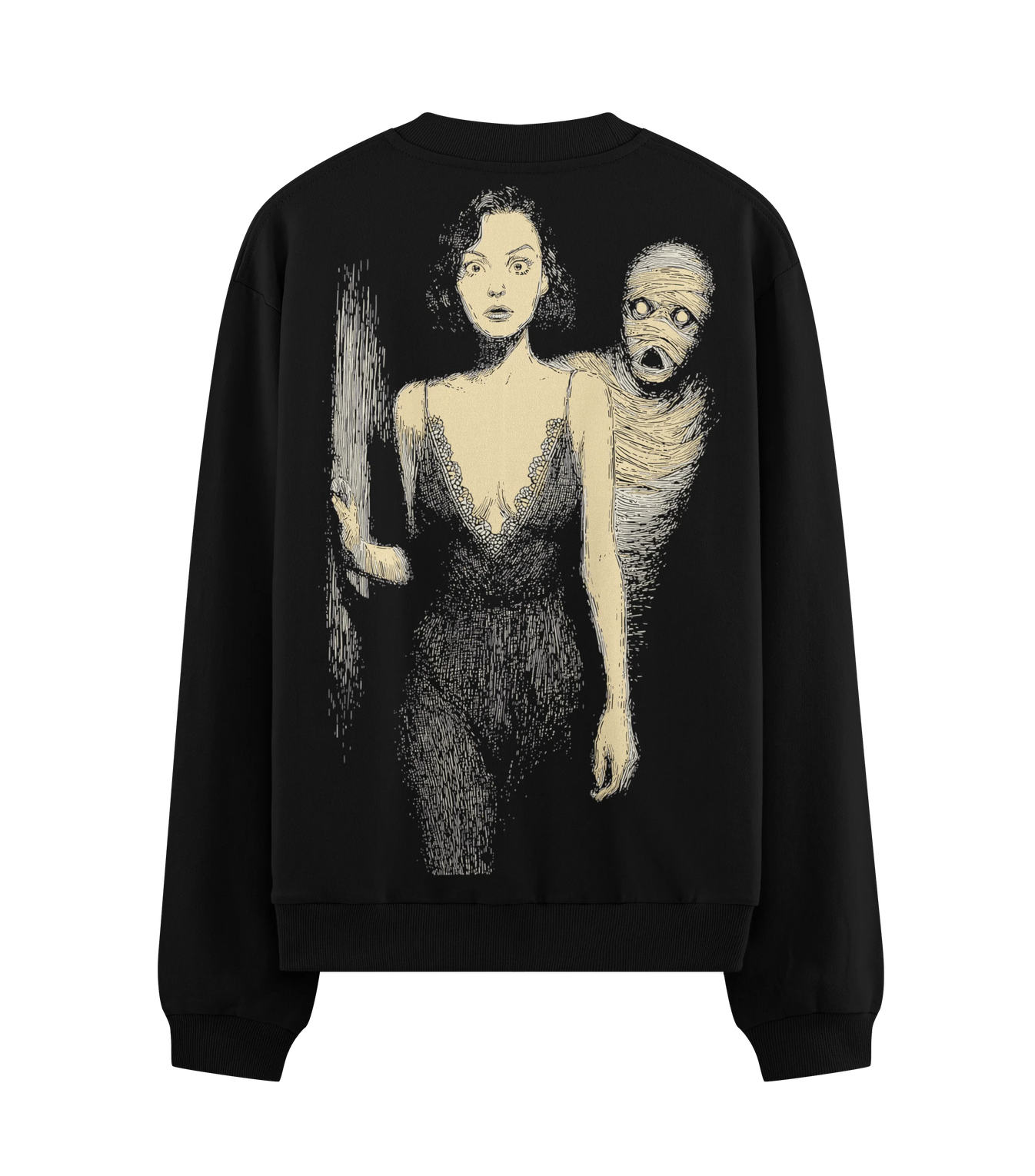 Mummy artwork on PRDGY sweatshirt