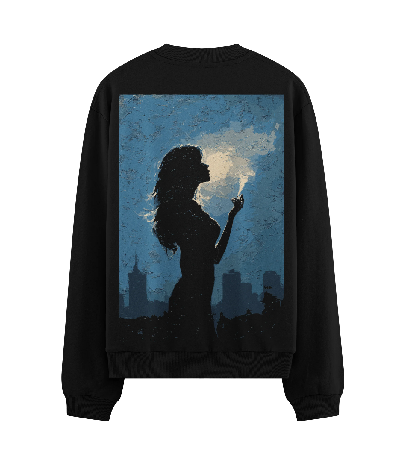 Woman Smoking artwork on PRDGY sweatshirt