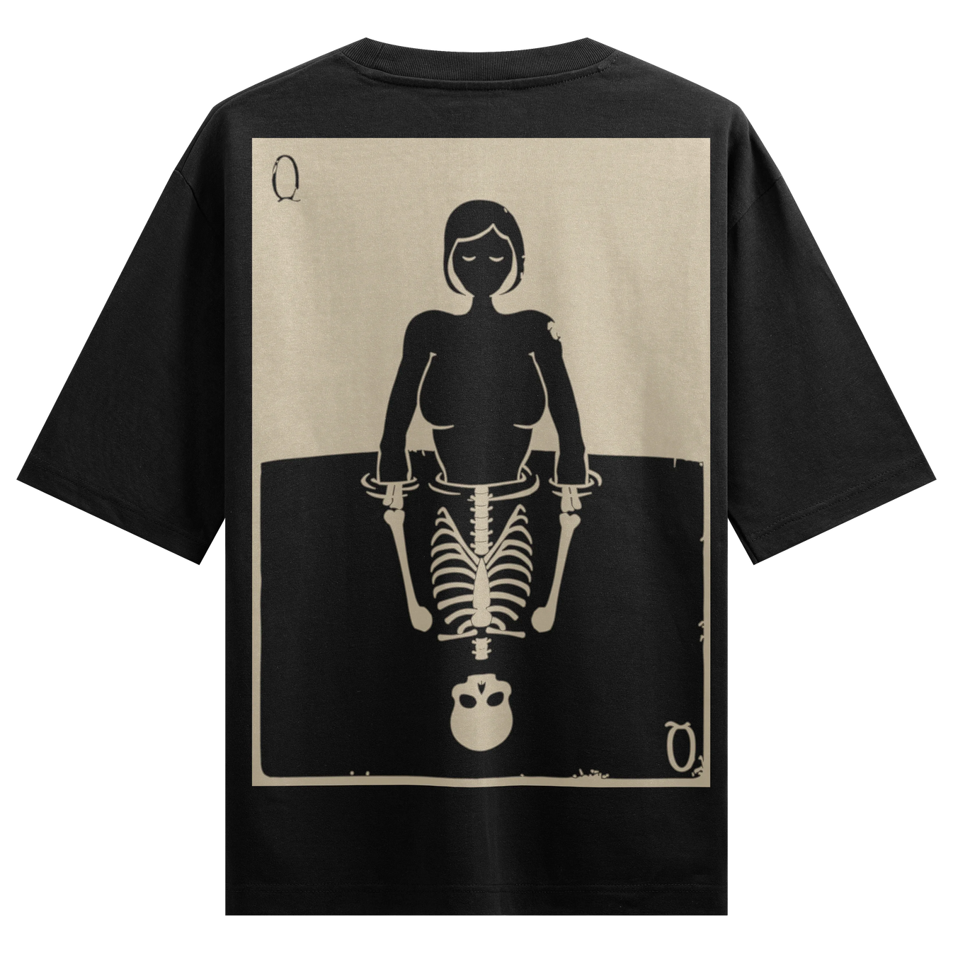Queen Of Spades artwork on PRDGY oversized t-shirt