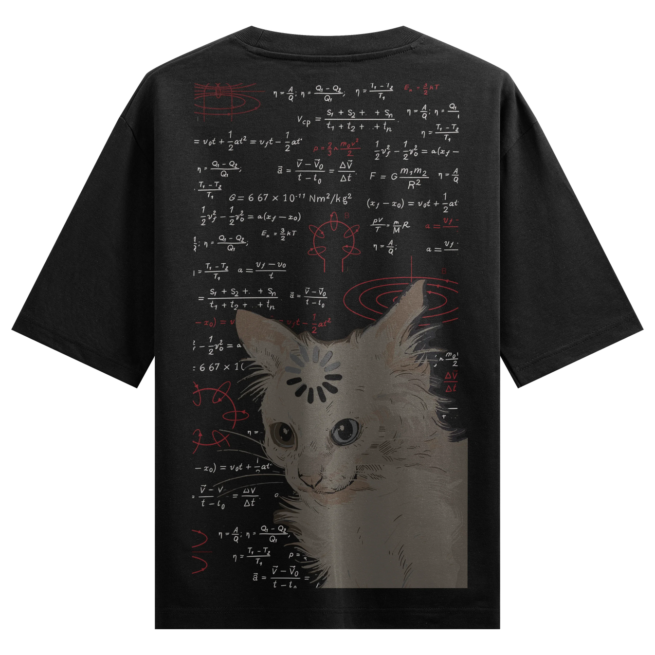 Funny Cat artwork on PRDGY oversized t-shirt