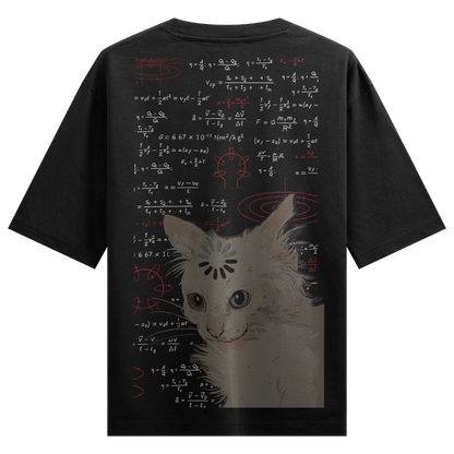 Funny Cat artwork on PRDGY oversized t-shirt