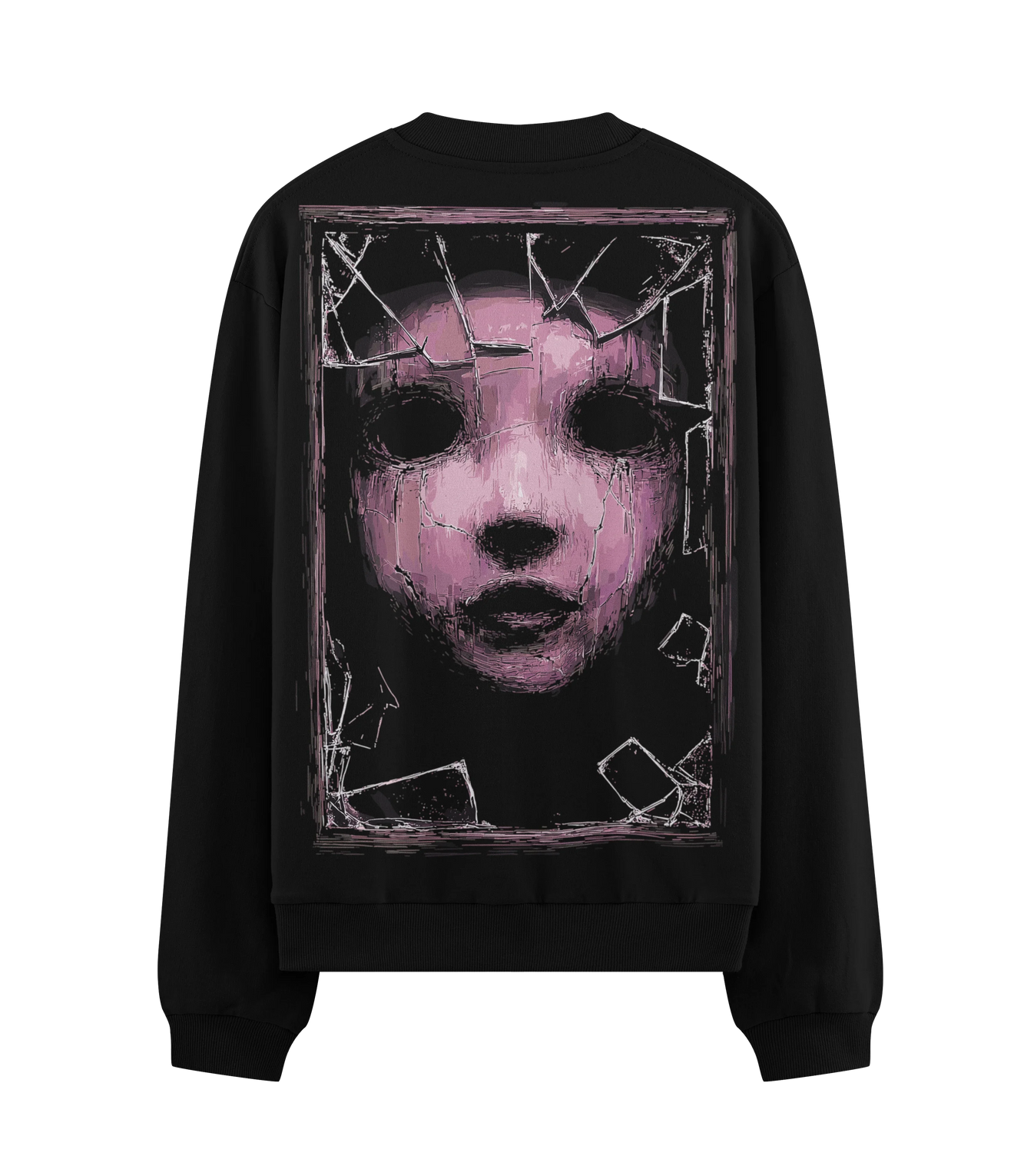 Creepy Doll artwork on PRDGY sweatshirt