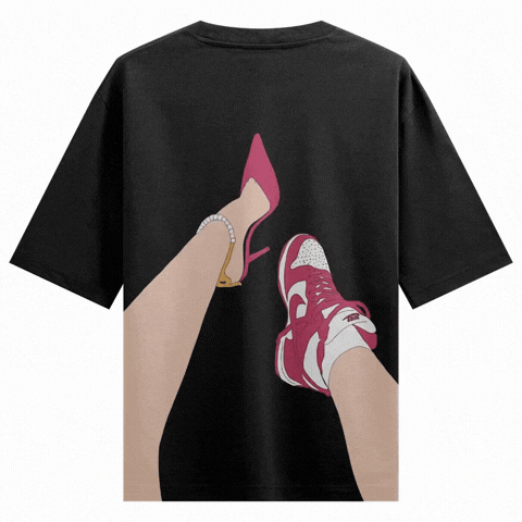 Fashion Contrast artwork on PRDGY oversized t-shirt