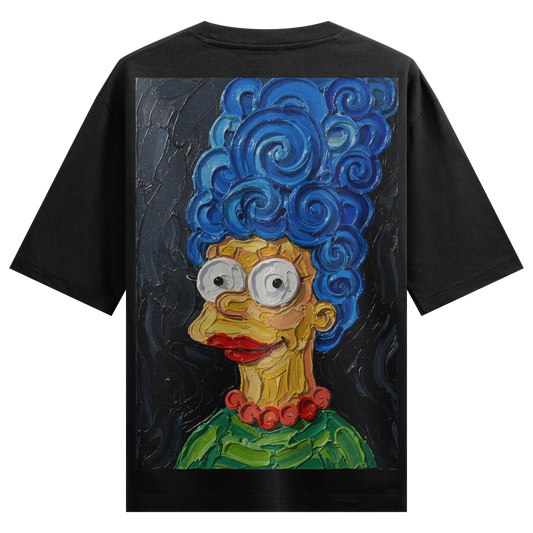 PRDGY Blue Hair Portrait Oversized T-shirt