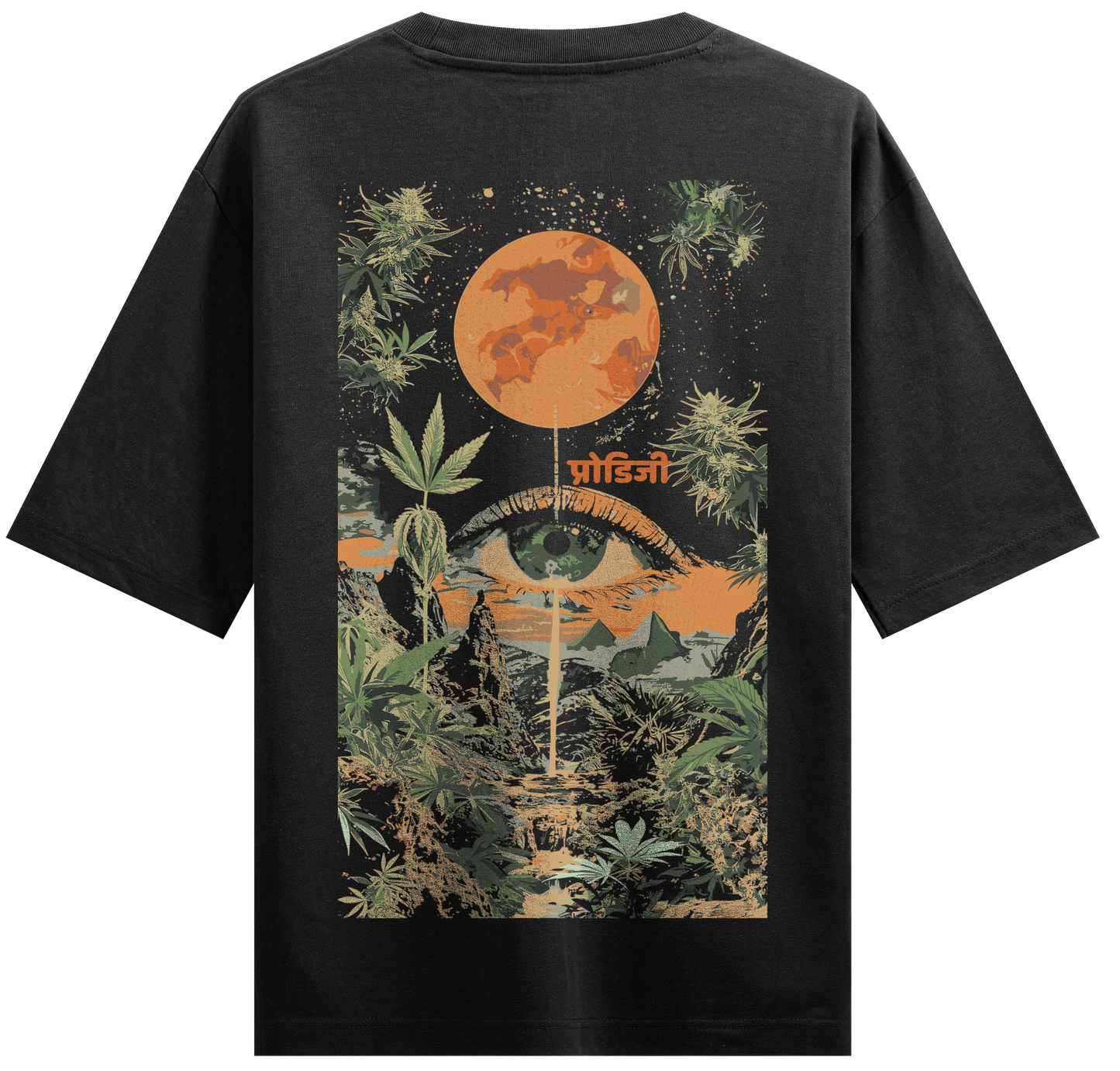 Cannabi Land Oversized Back Print T-Shirt