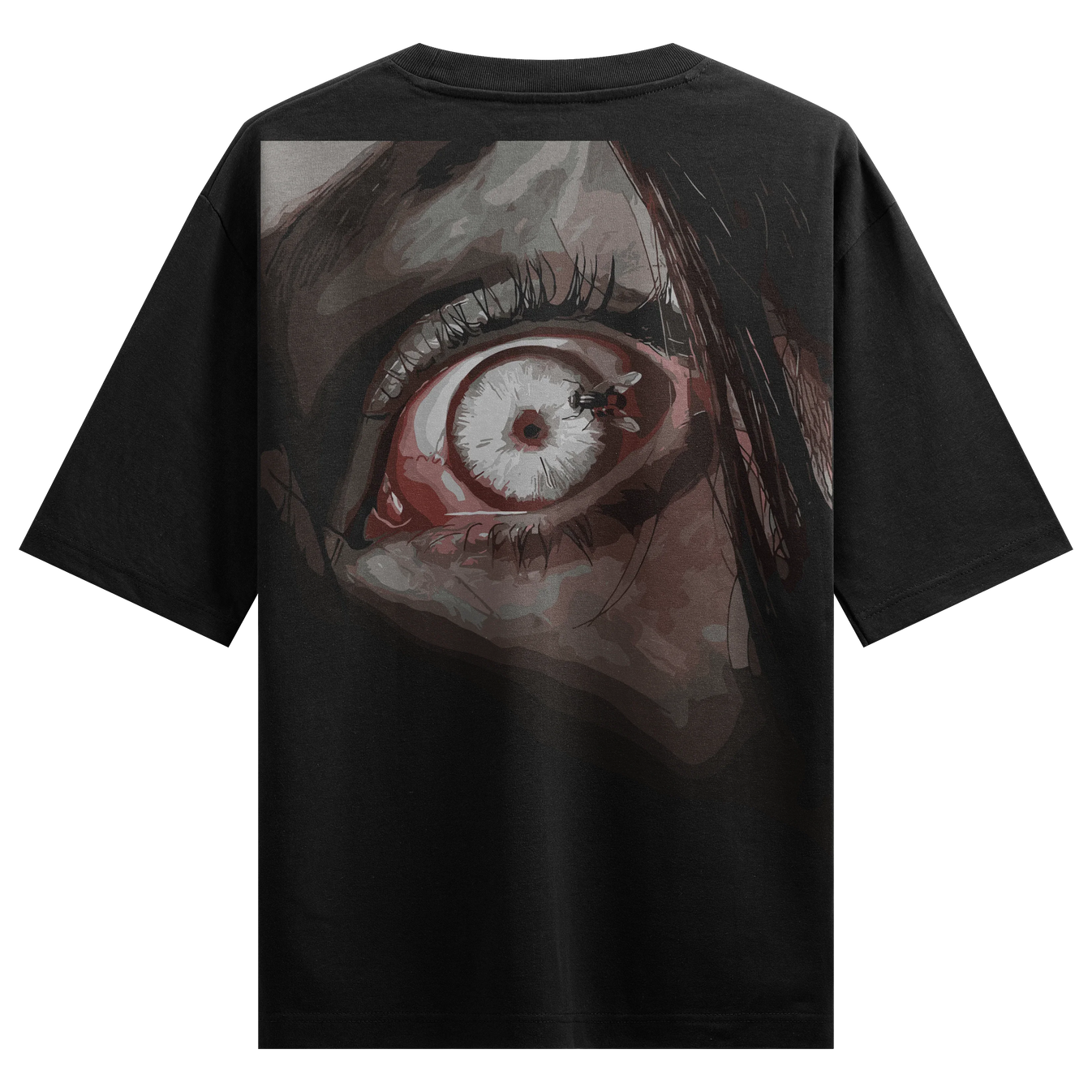 Eye artwork on PRDGY oversized t-shirt