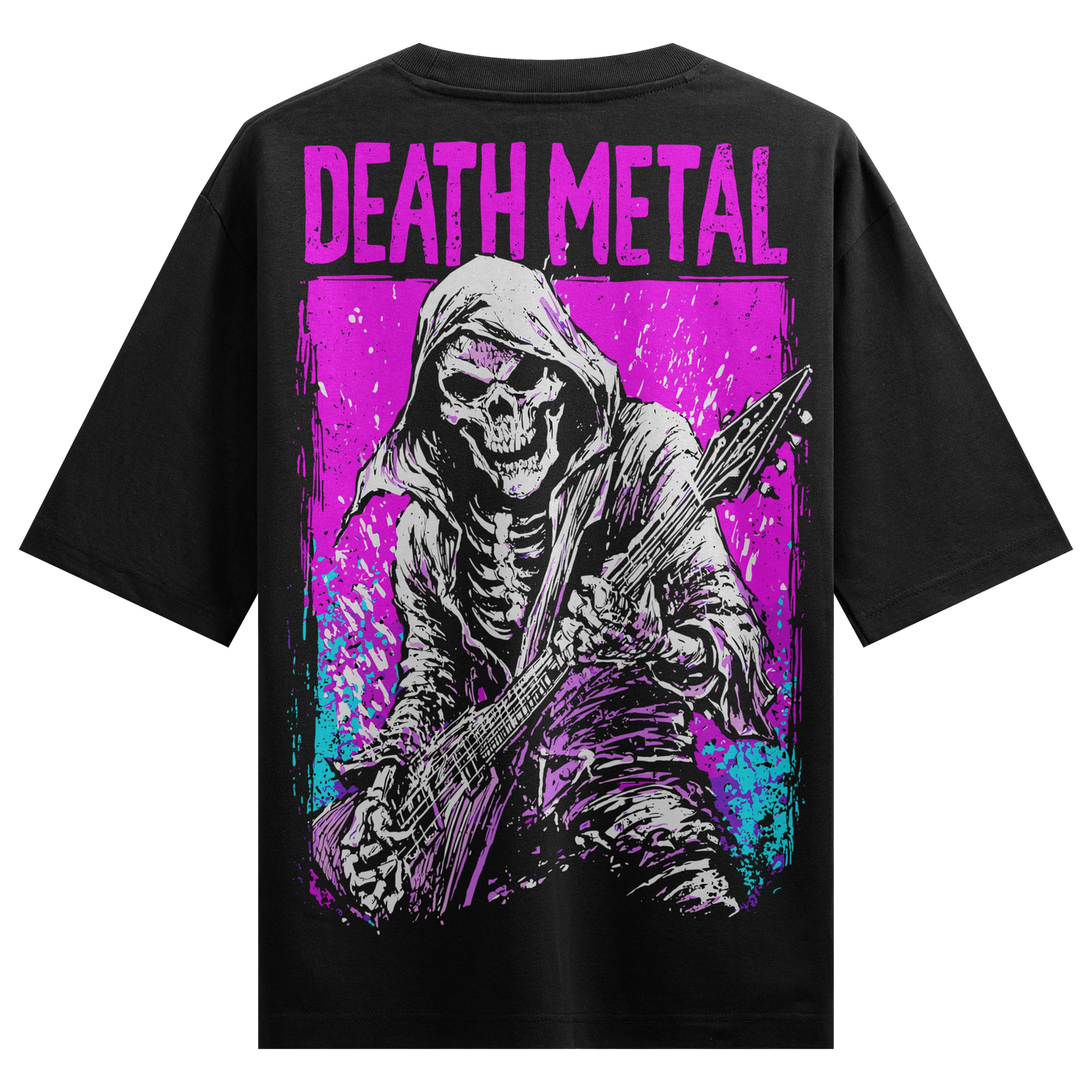 DEATH METAL artwork on PRDGY oversized t-shirt