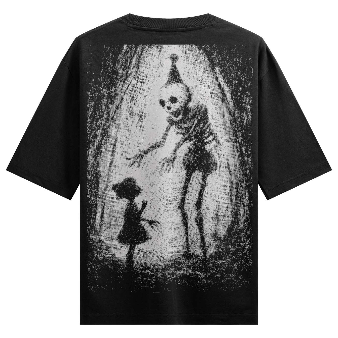 Skeleton artwork on PRDGY oversized t-shirt