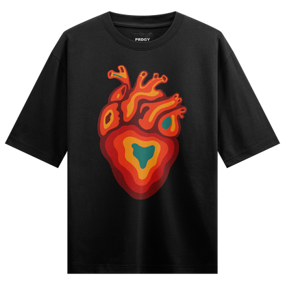 Dropout Heart Front Oversized T-SHIRT