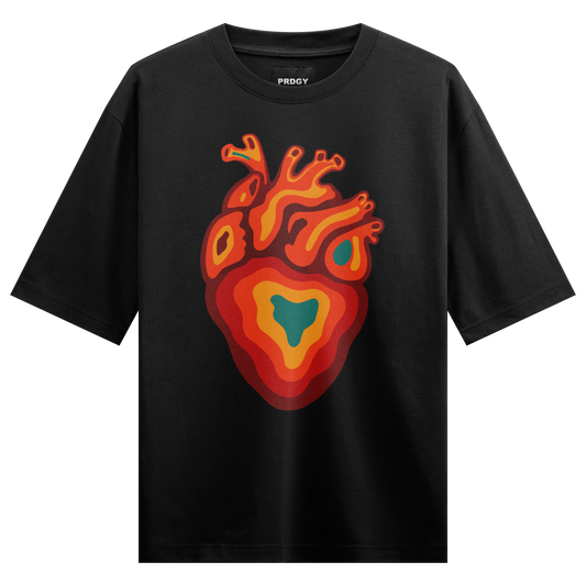 Dropout Heart Front Oversized T-SHIRT