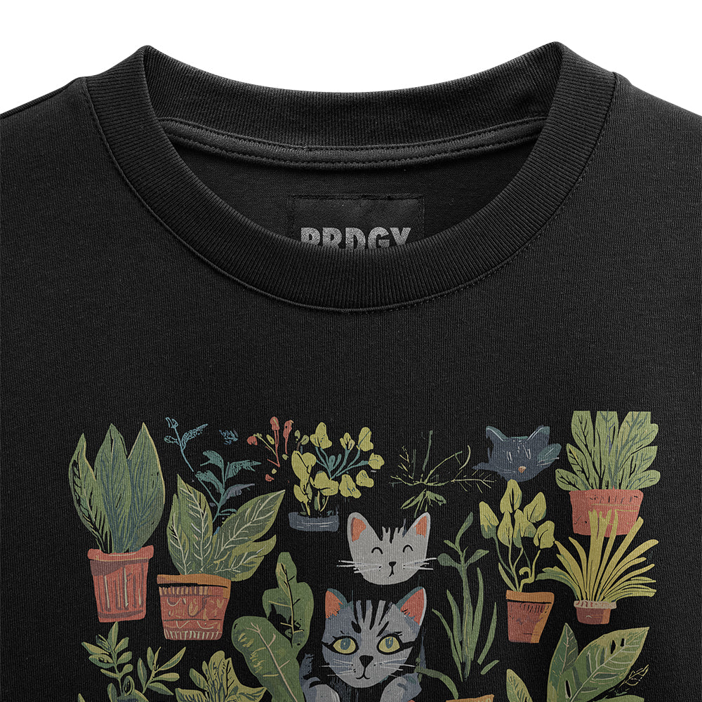 Prdgy MEOWDITATION Front Oversized T-Shirt