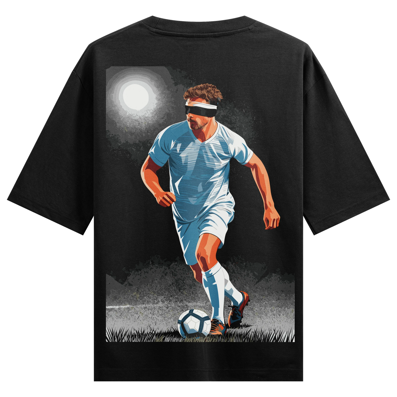 Soccer Player artwork on PRDGY oversized t-shirt