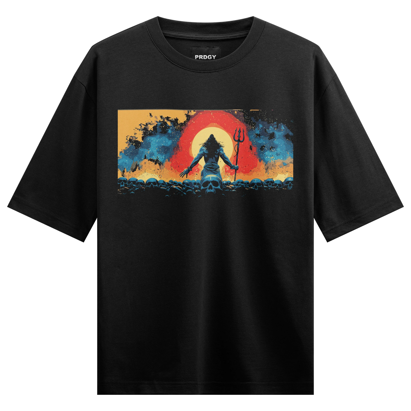Shiva artwork on PRDGY oversized t-shirt