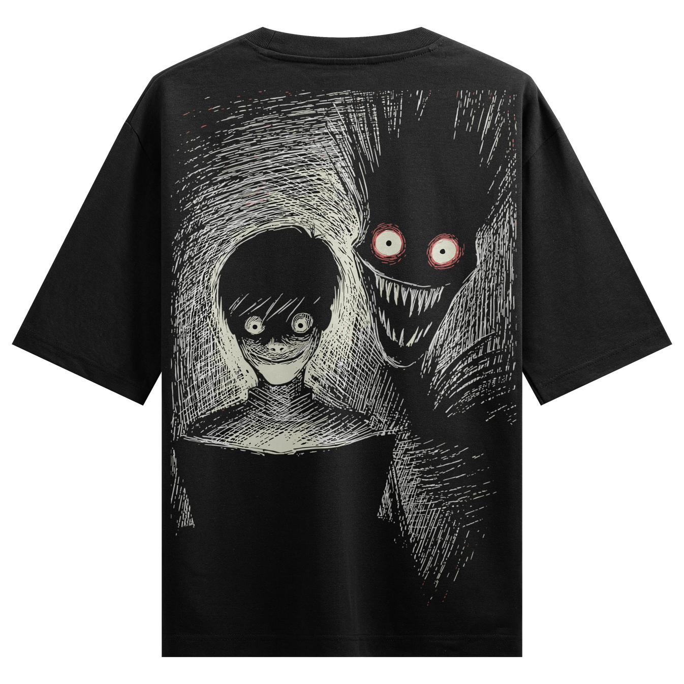 Demon artwork on PRDGY oversized t-shirt