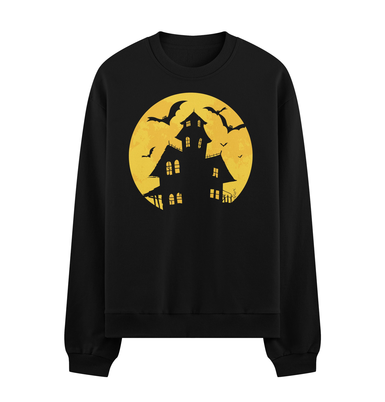 Haunted House artwork on PRDGY sweatshirt