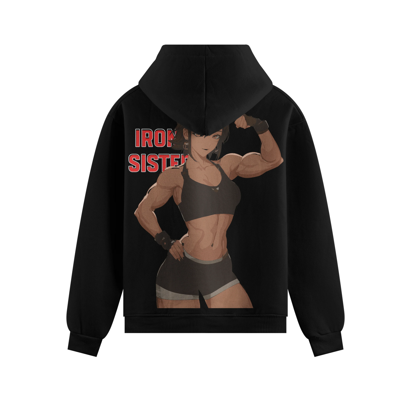 Female Bodybuilder artwork on PRDGY hoodie