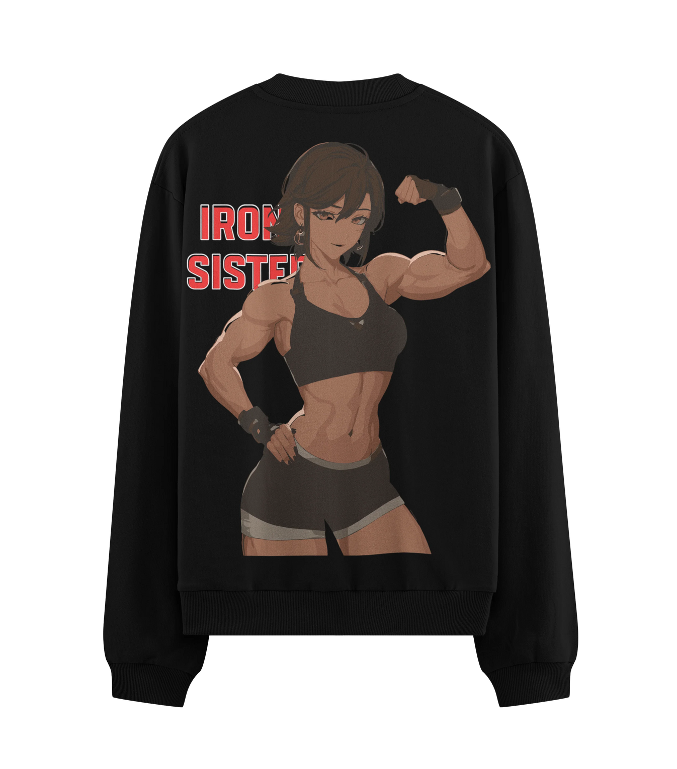 Female Bodybuilder artwork on PRDGY sweatshirt