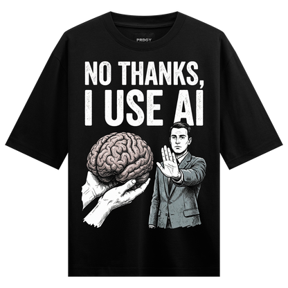 Koond Buddhi Oversized T-Shirt by PRDGY — bold graphic representing AI and technology, streetwear design