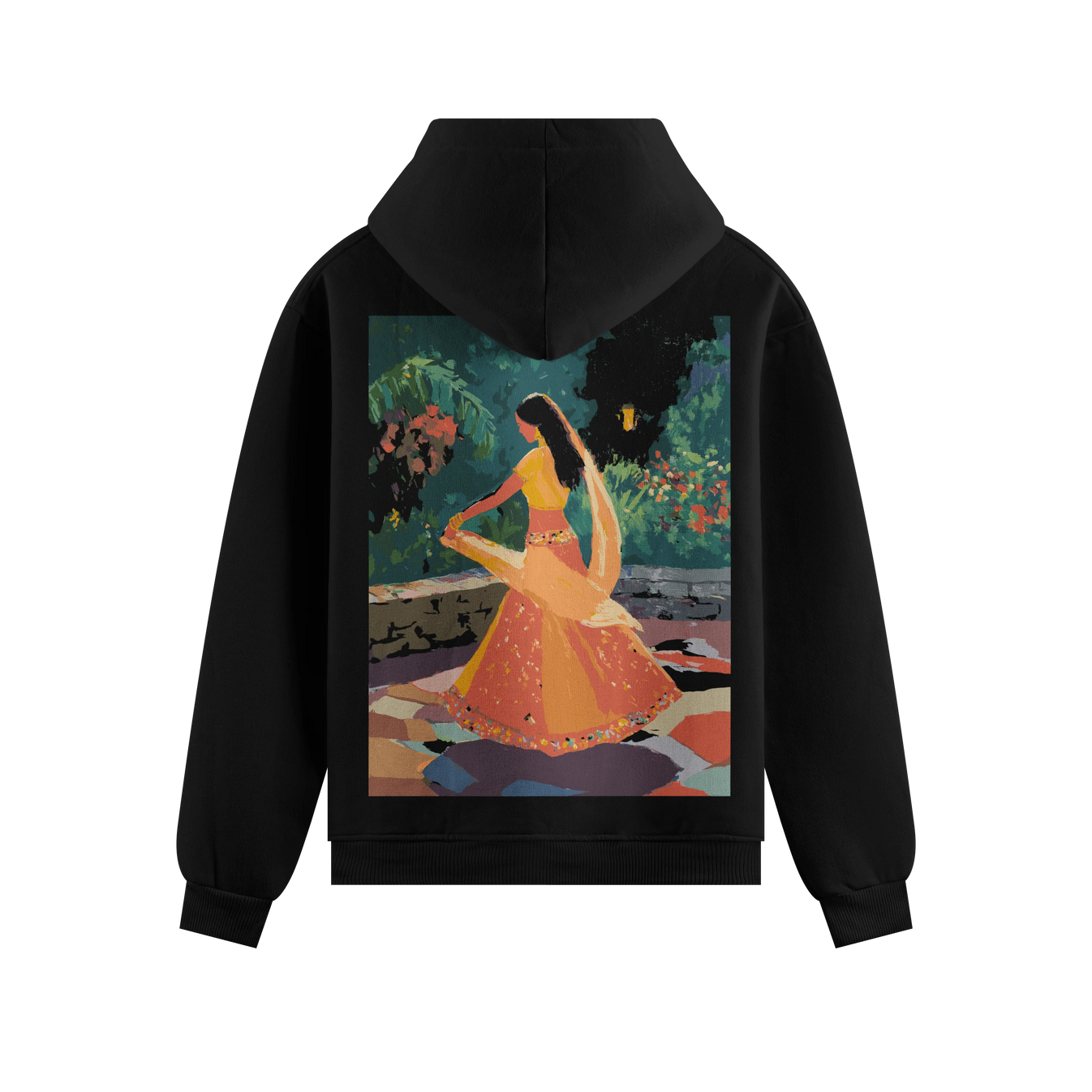 Indian Dancer artwork on PRDGY hoodie
