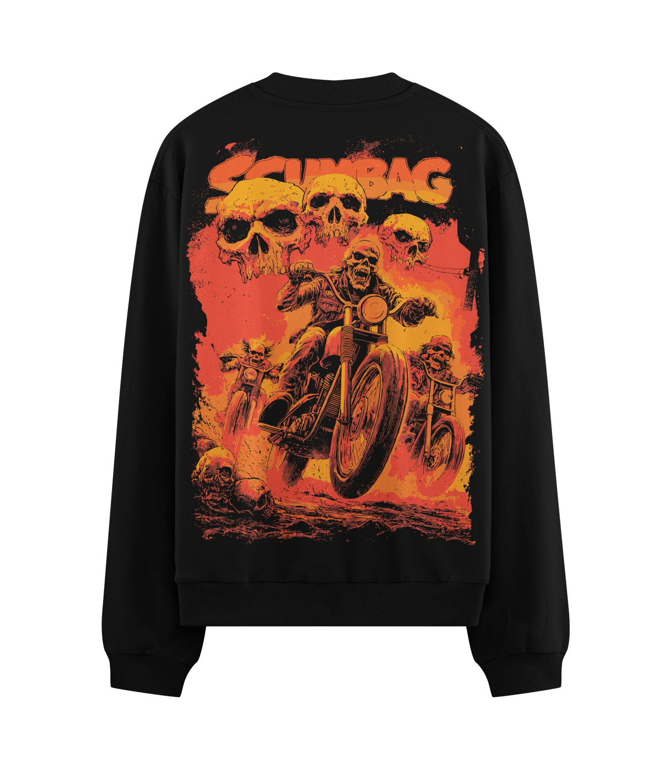 Skull Biker Gang artwork on PRDGY sweatshirt