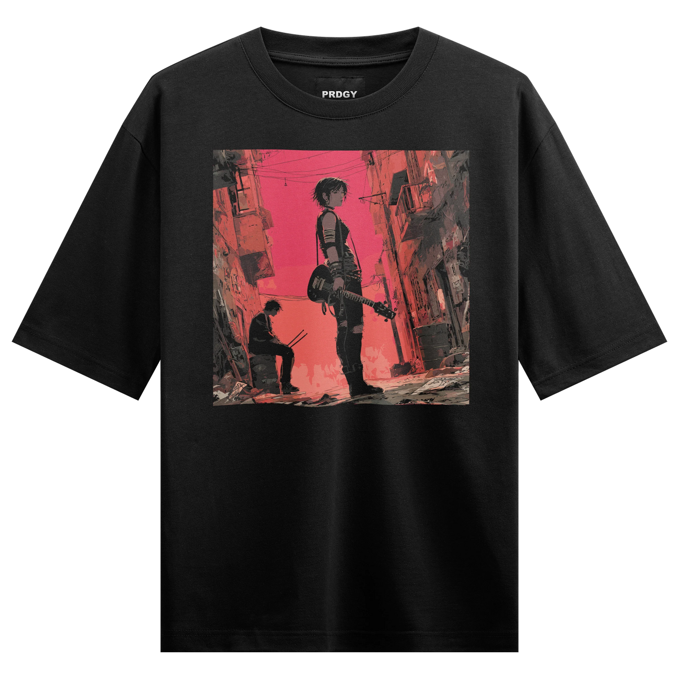 Punk Rock artwork on PRDGY oversized t-shirt
