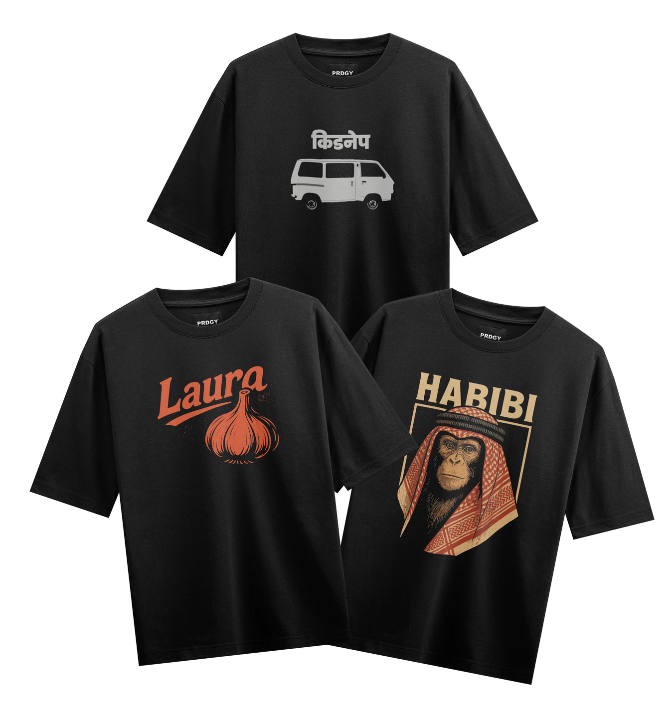 Laura HABIBI artwork on PRDGY oversized t-shirt