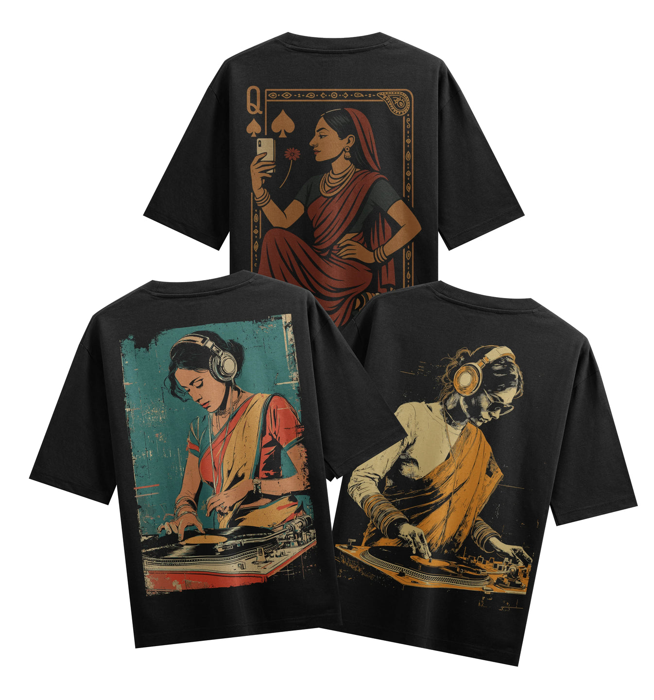 Indian DJ artwork on PRDGY oversized t-shirt