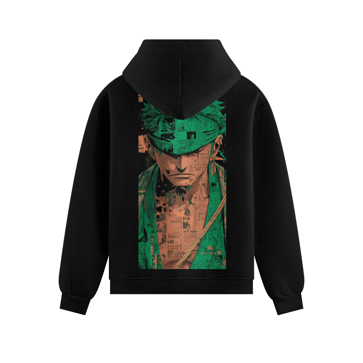 Roronoa Zoro artwork on PRDGY hoodie