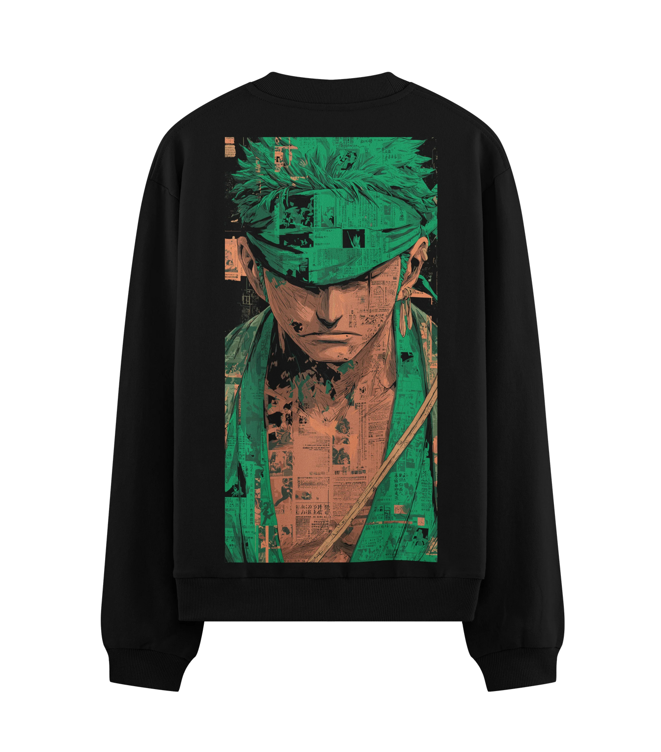 Roronoa Zoro artwork on PRDGY sweatshirt