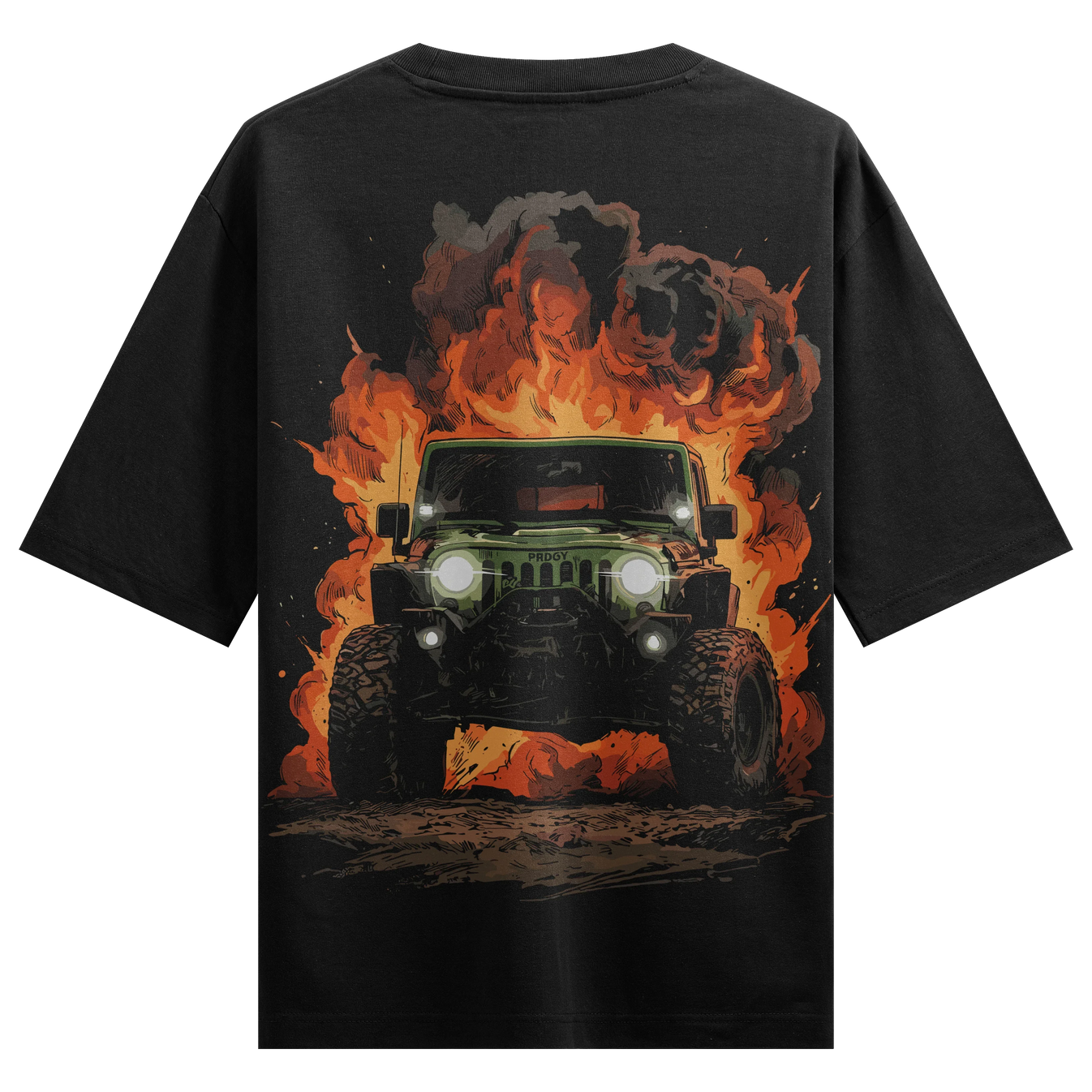 Jeep artwork on PRDGY oversized t-shirt