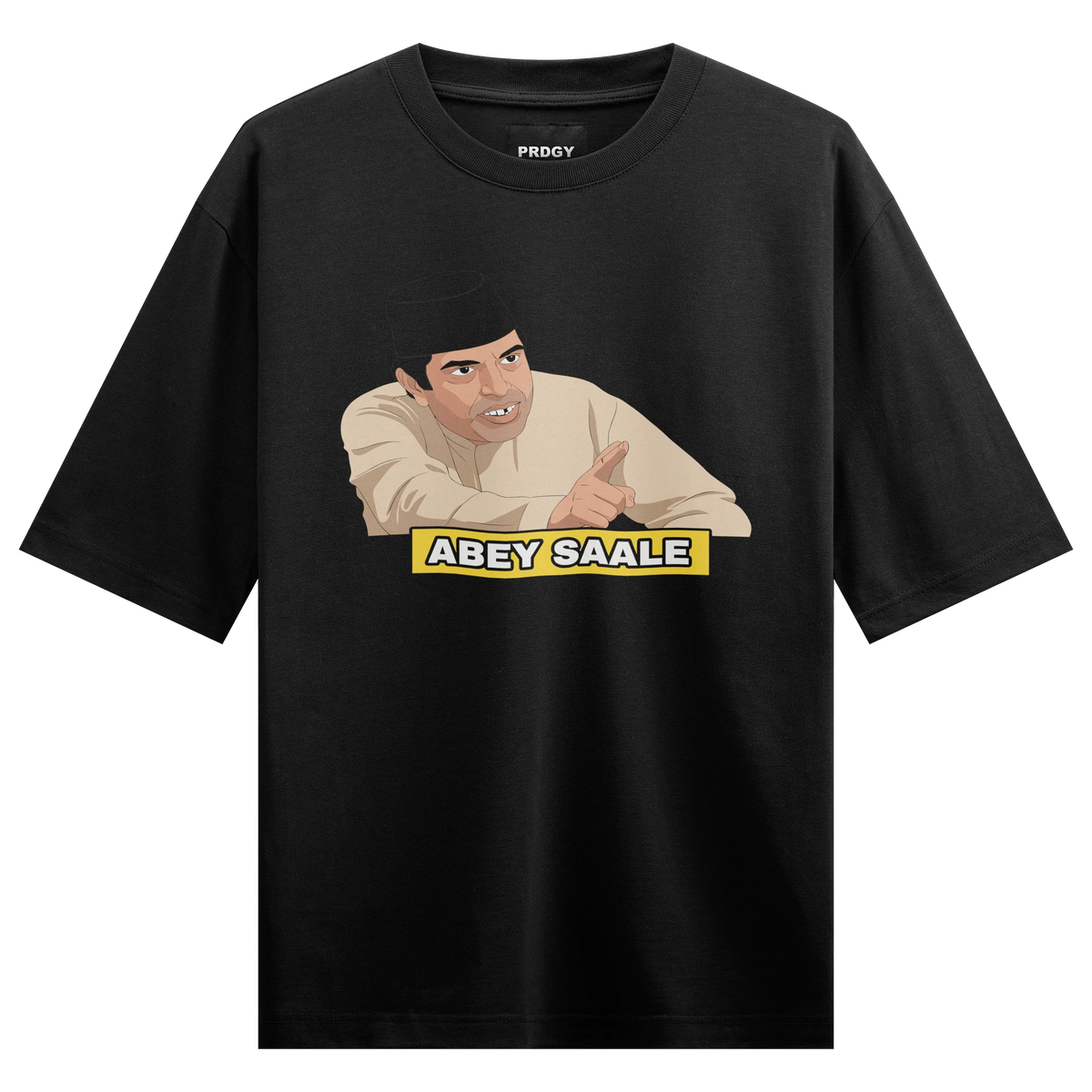 Anupam Kher artwork on PRDGY oversized t-shirt