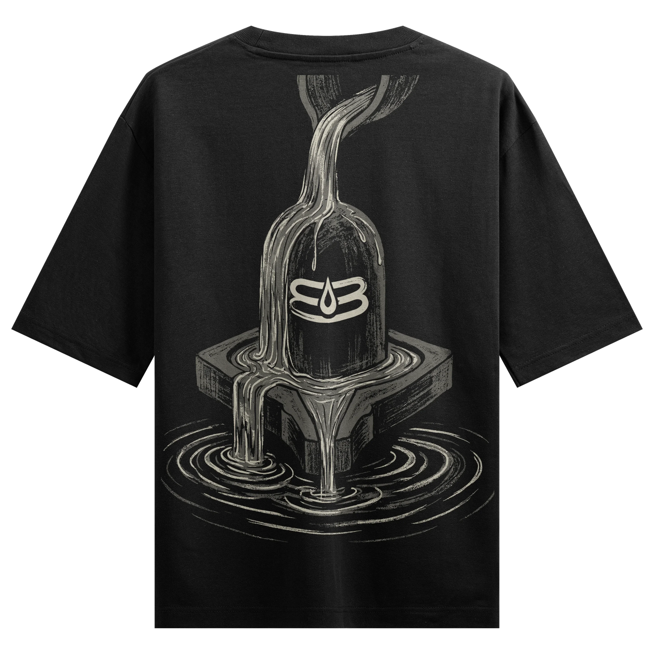Shiva Lingam artwork on PRDGY oversized t-shirt