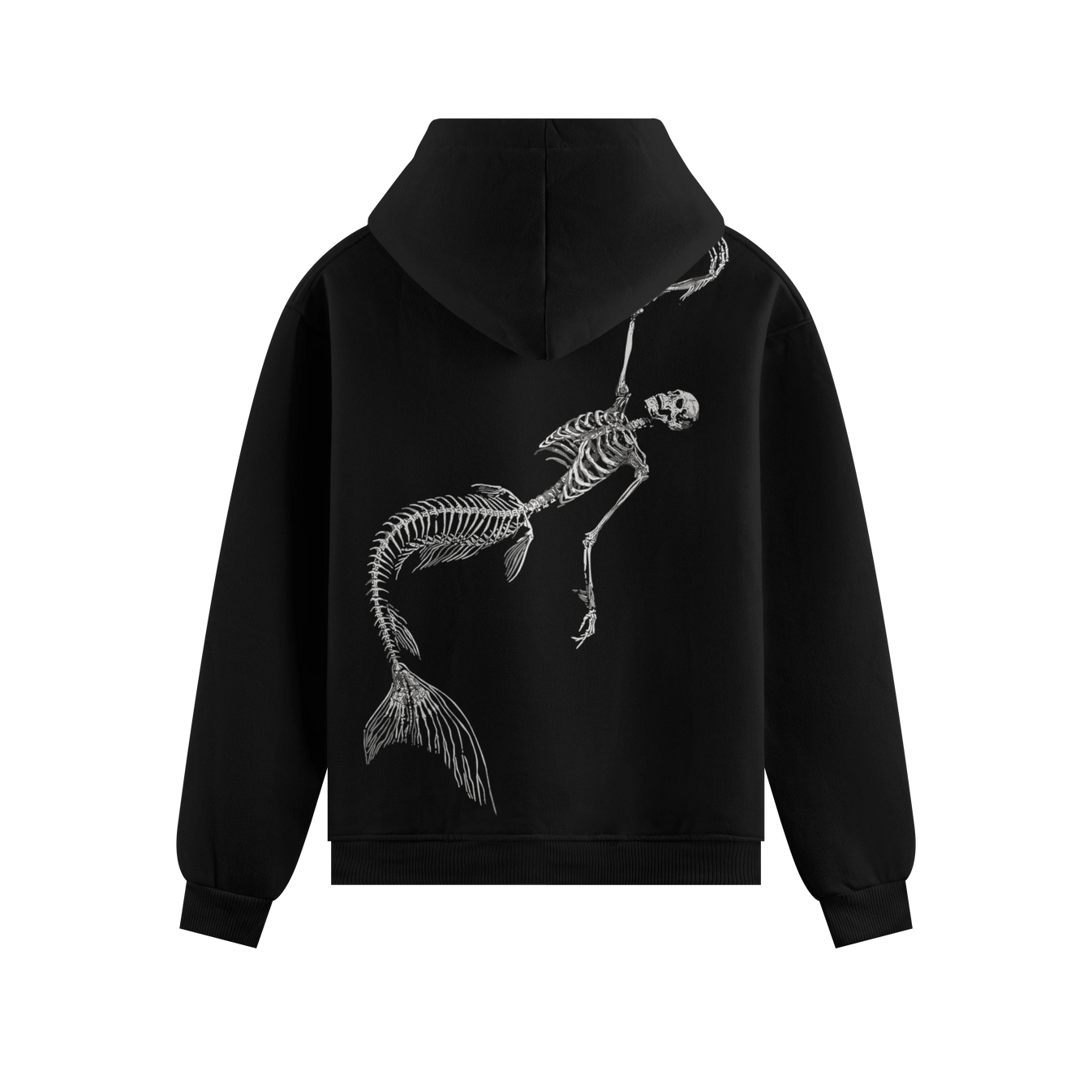 Skeleton Mermaid artwork on PRDGY hoodie
