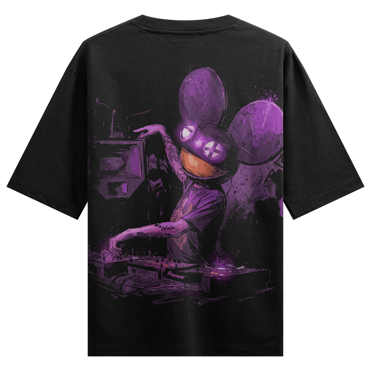 Deadmau5 artwork on PRDGY oversized t-shirt