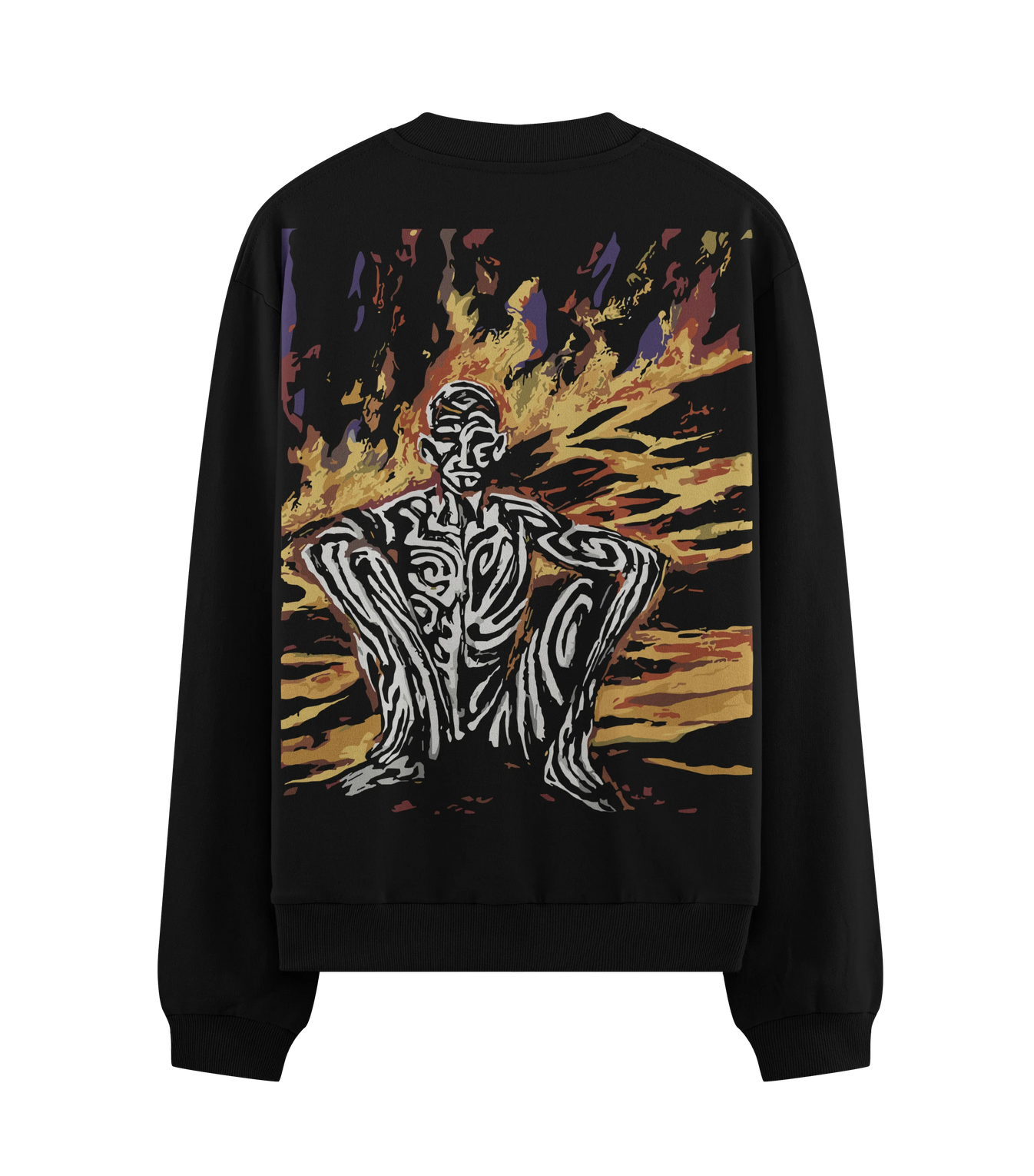 Tribal Figure artwork on PRDGY sweatshirt
