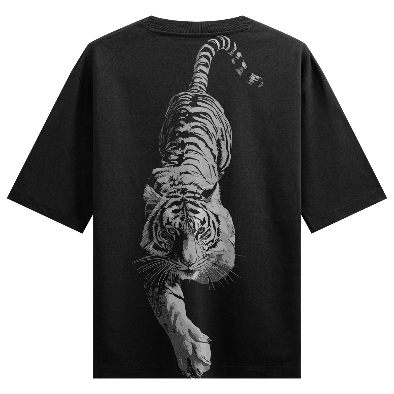 Tiger artwork on PRDGY oversized t-shirt