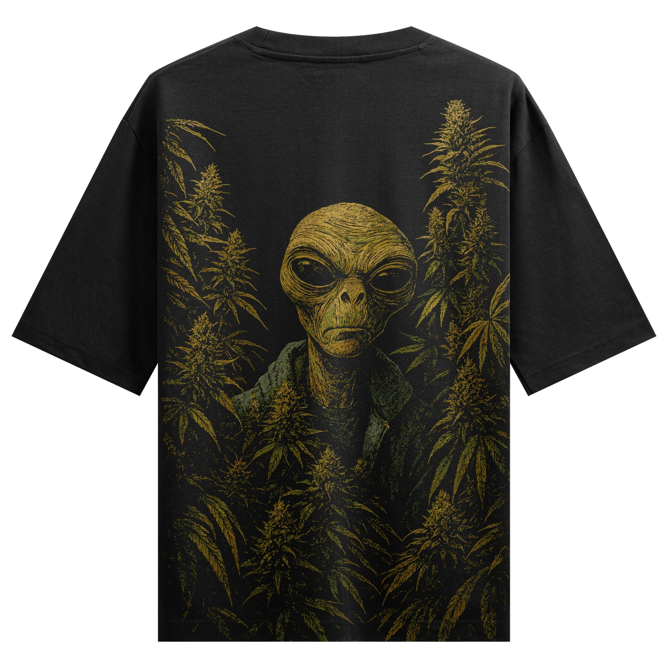 Alien artwork on PRDGY oversized t-shirt
