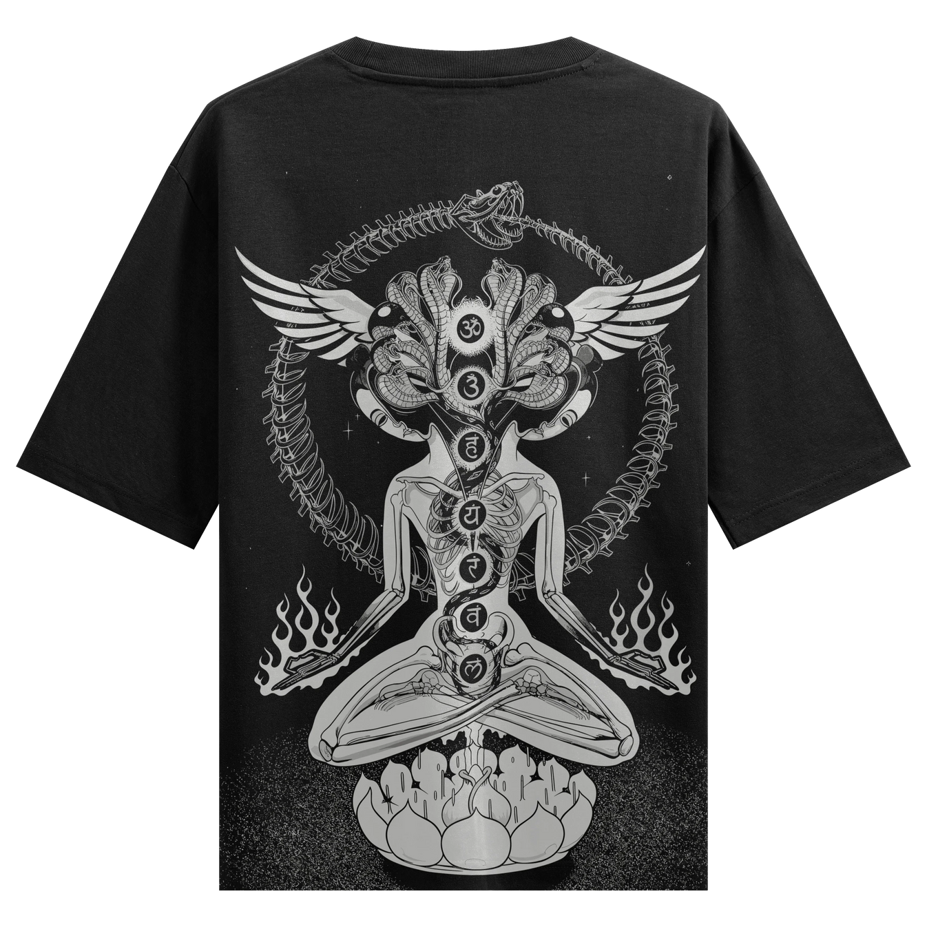Chakra artwork on PRDGY oversized t-shirt