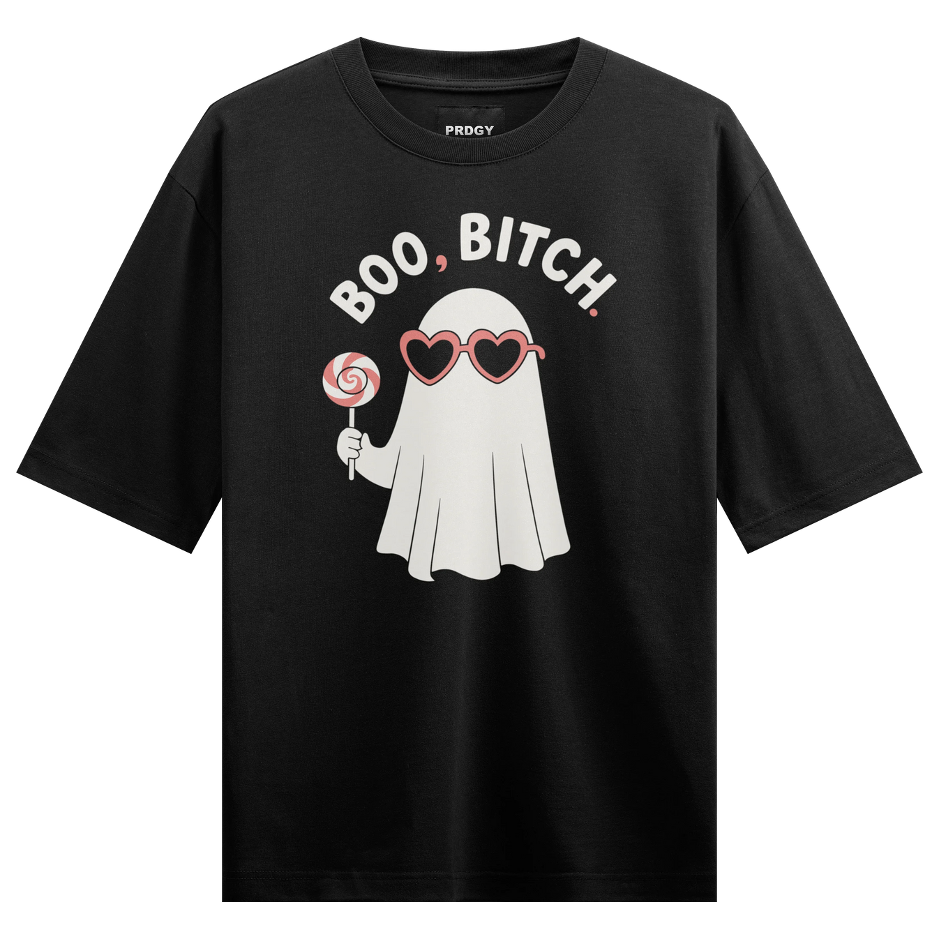 BOO BITCH artwork on PRDGY oversized t-shirt