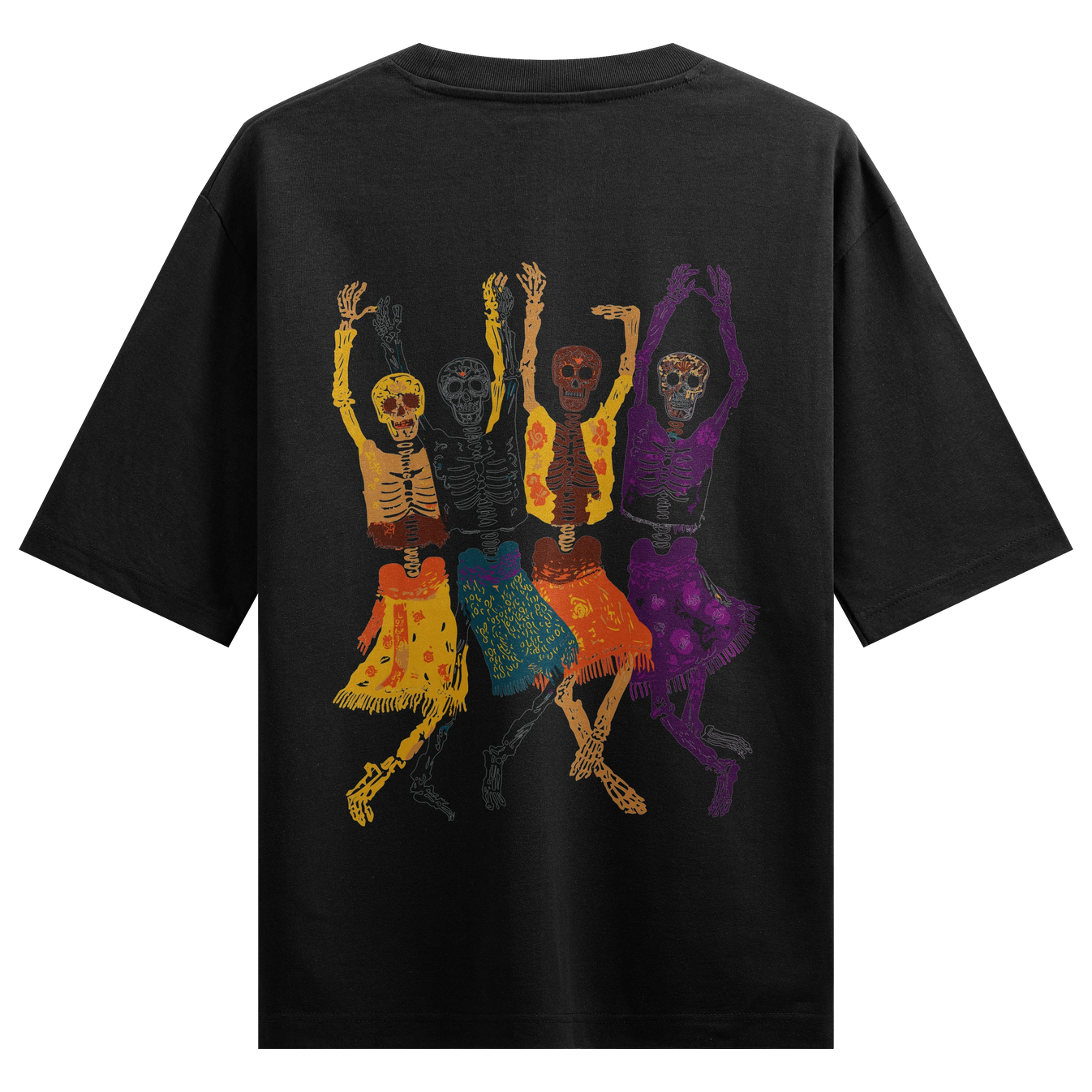 Skeleton Graphic artwork on PRDGY oversized t-shirt