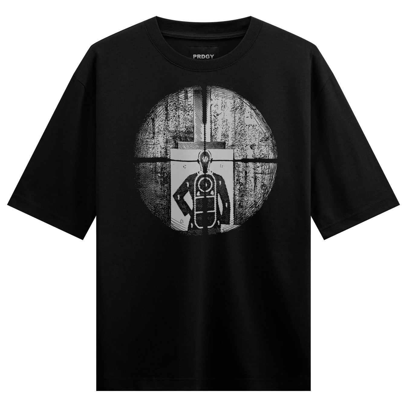 Target Practice artwork on PRDGY oversized t-shirt
