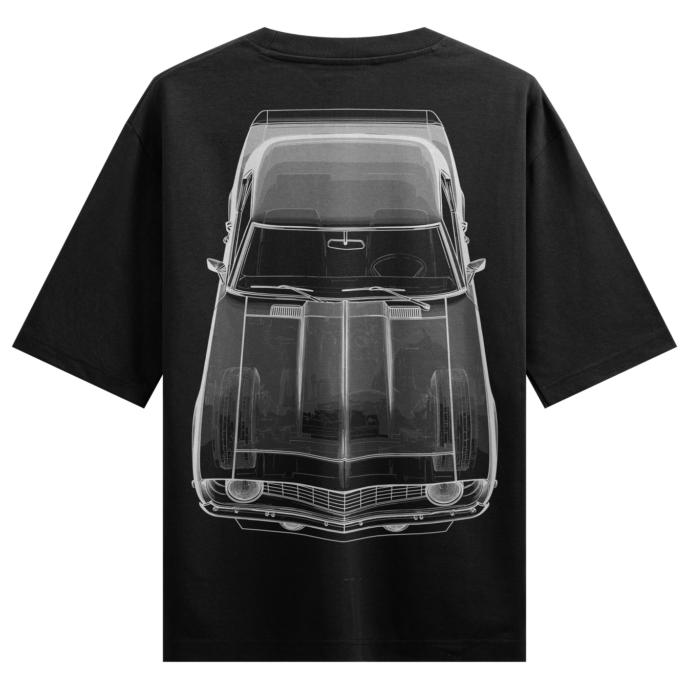 Classic Car artwork on PRDGY oversized t-shirt