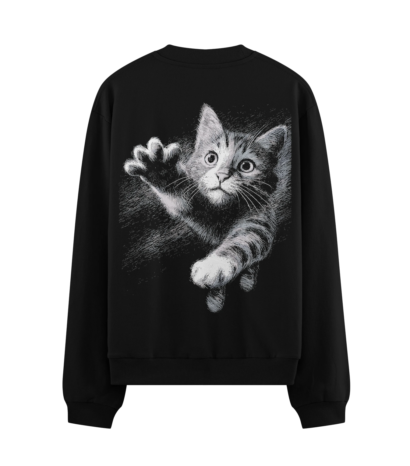 Kitten artwork on PRDGY sweatshirt