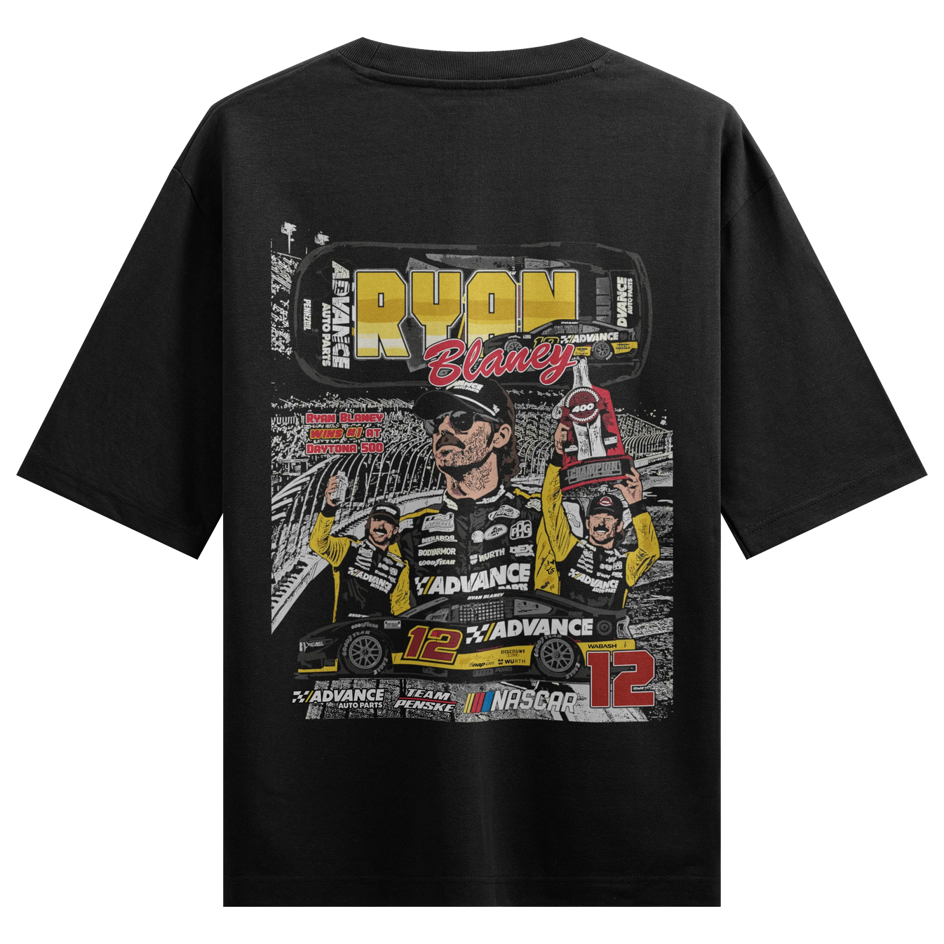 Ryan Blaney artwork on PRDGY oversized t-shirt