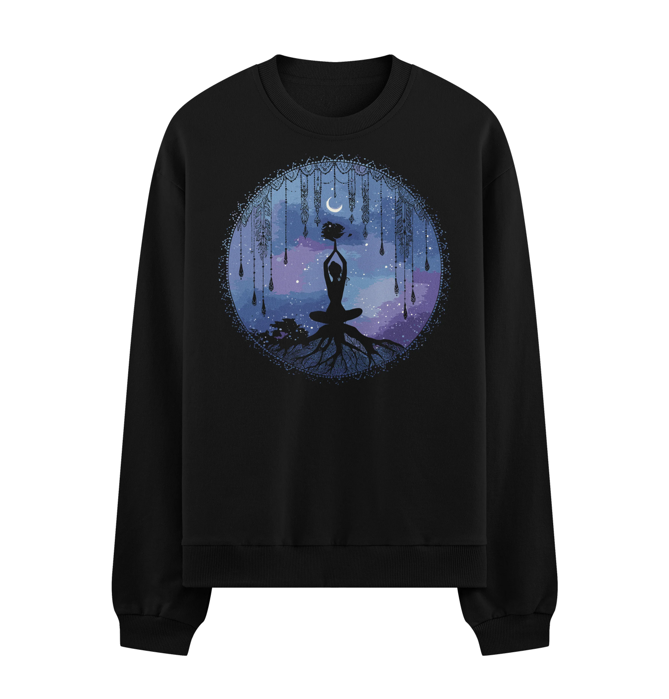Yoga artwork on PRDGY sweatshirt