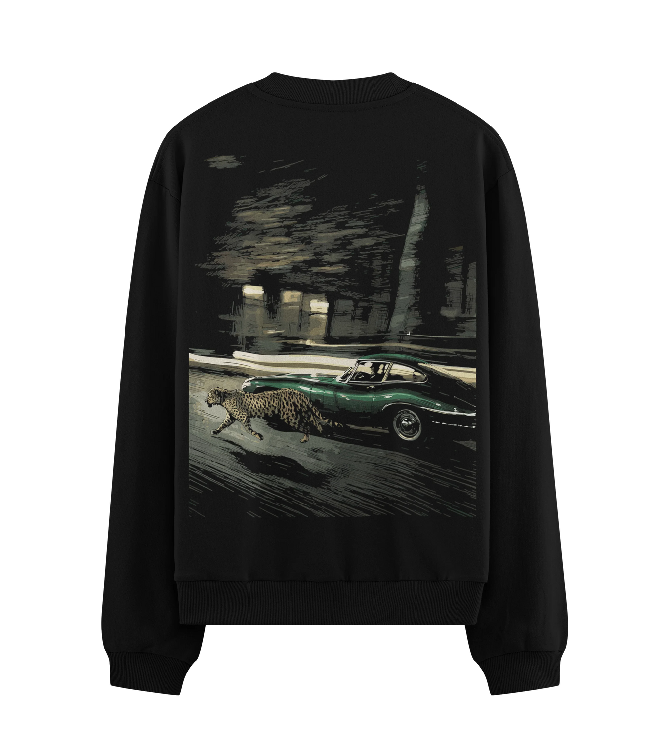 Jaguar And Classic Car artwork on PRDGY sweatshirt