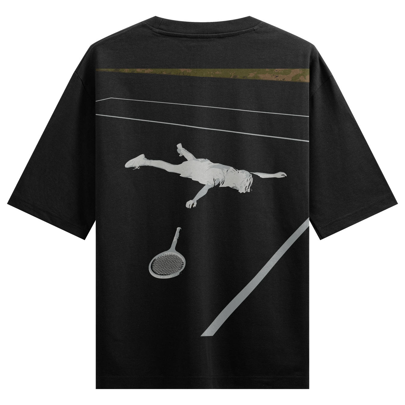 Tennis artwork on PRDGY oversized t-shirt